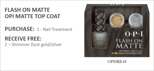 OPI Matte Top Coat Free glitter dust