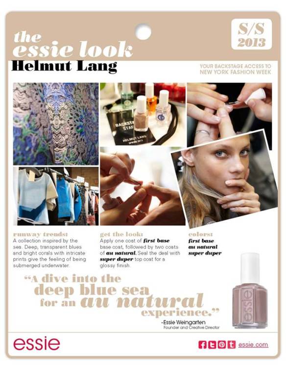My Essie Look SS2014 NYFW Helmut Lang