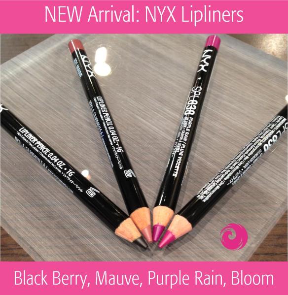 NYX Lipliners: Black Berry, Mauve, Purple Rain and Bloom