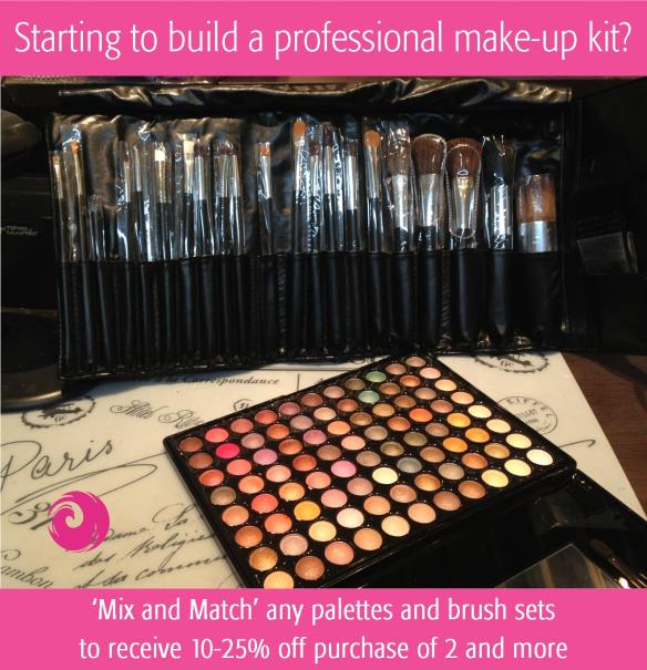 ‘Mix and Match’ any palettes and brush sets to receive 10-25% off for purchase of 2 or more