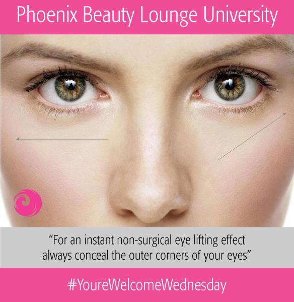 For an instant non-surgical eye lifting effect always conceal the outer corners of your eyes