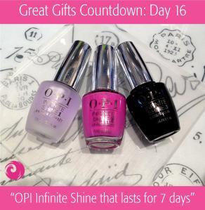 Great Gifts Countdown: Day 16 - OPI Infinite Shine that lasts for 7 days