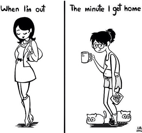 "When I'm out. The minute i get home."