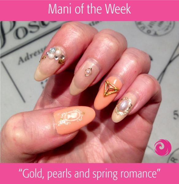 Mani of the Week: Gold Pearls and Spring Romance